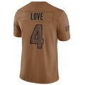 A.Cardinals #4 Jeremiyah Love Player Brown Limited Salute To Service Game Edoa Stitched Jerseys