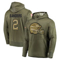 C.Browns #2 Shedeur Sanders Player Olive Salute to Service Pullover Hoodies Home Game Edoa Stitched Jerseys