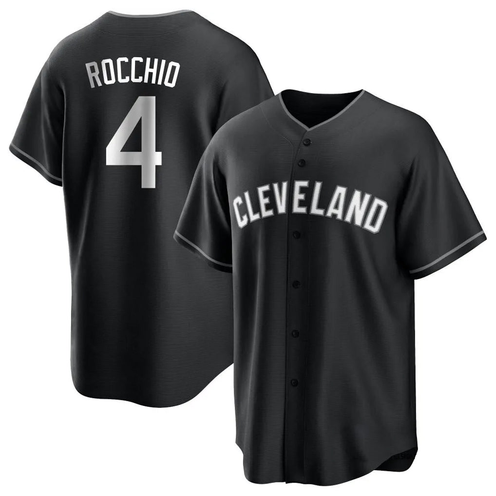 C.Guardians #4 Brayan Rocchio Player Black Home Game Edoa Stitched Jerseys