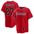 C.Guardians #27 Austin Hedges Player Red Home Game Edoa Stitched Jerseys