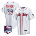 B.Red Sox #19 Roman Anthony Player White USA 250 Fourth of July Home Game Edoa Stitched Jerseys