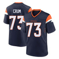 D.Broncos #73 Frank Crum Player Navy Home Game Edoa Stitched Jerseys
