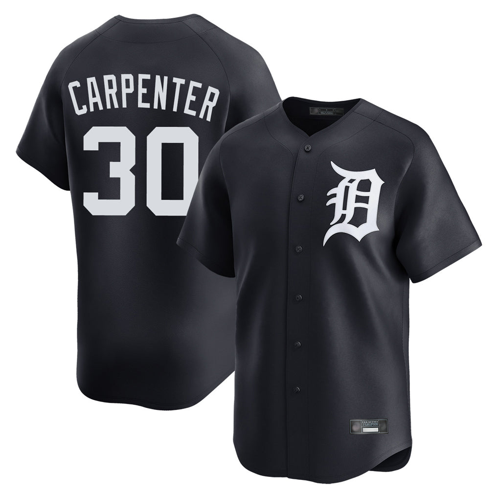 D.Tigers #30 Kerry Carpenter Player Navy Home Limited Game Edoa Stitched Jerseys
