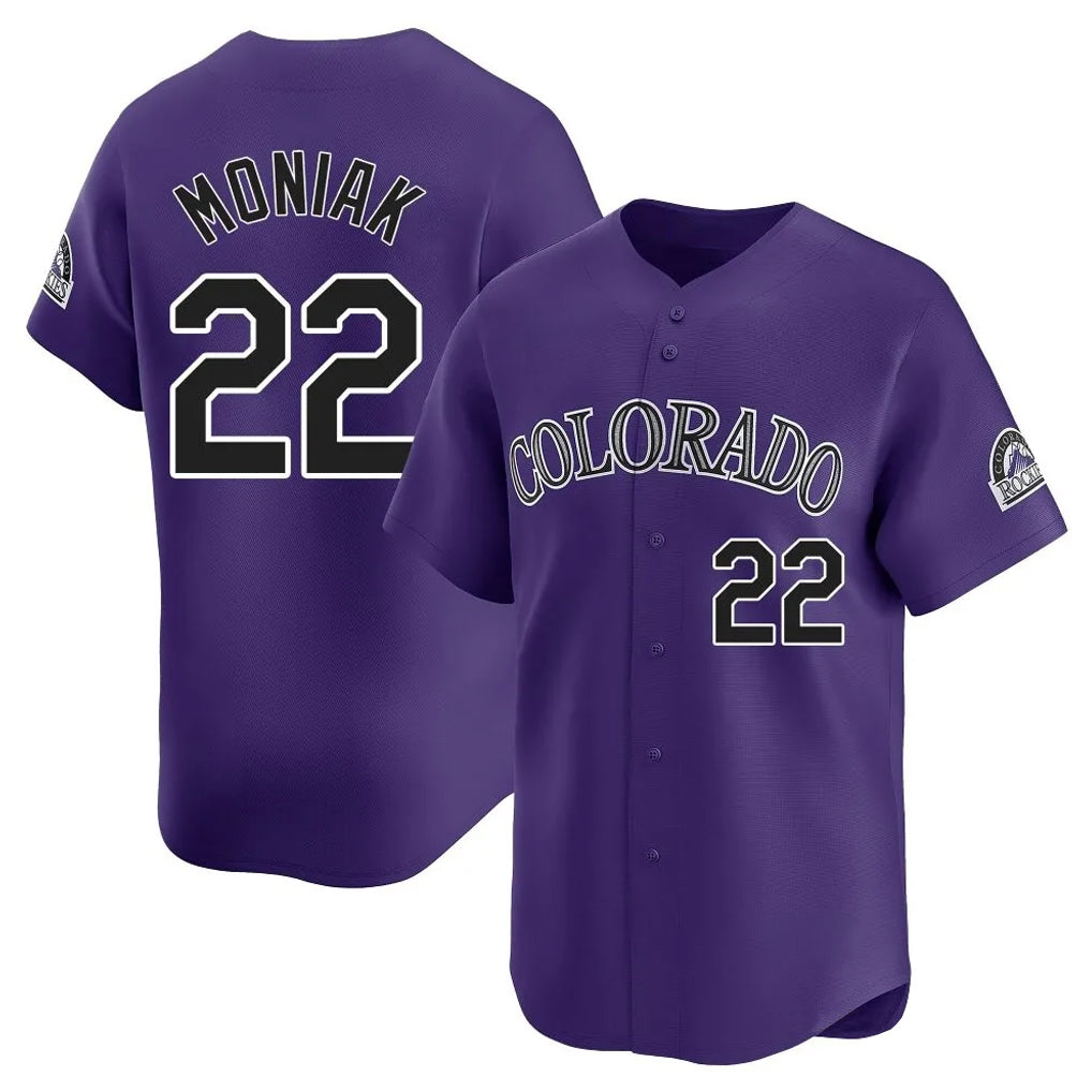 C.Rockies #22 Mickey Moniak Player Purple Limited Home Edoa Stitched Jerseys