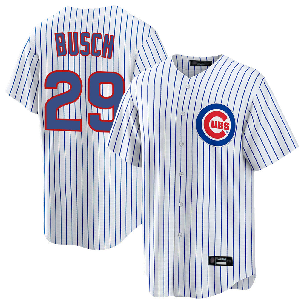 C.Cubs #29 Michael Busch Player White Game Home Edoa Stitched Jerseys