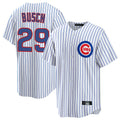 C.Cubs #29 Michael Busch Player White Game Home Edoa Stitched Jerseys