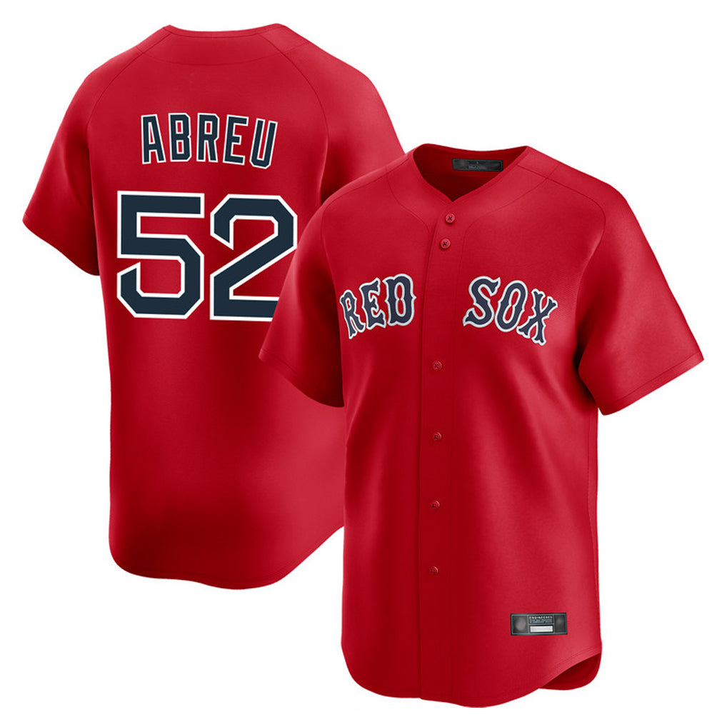 B.Red Sox #52 Wilyer Abreu Player Red Limited Home Game Edoa Stitched Jerseys