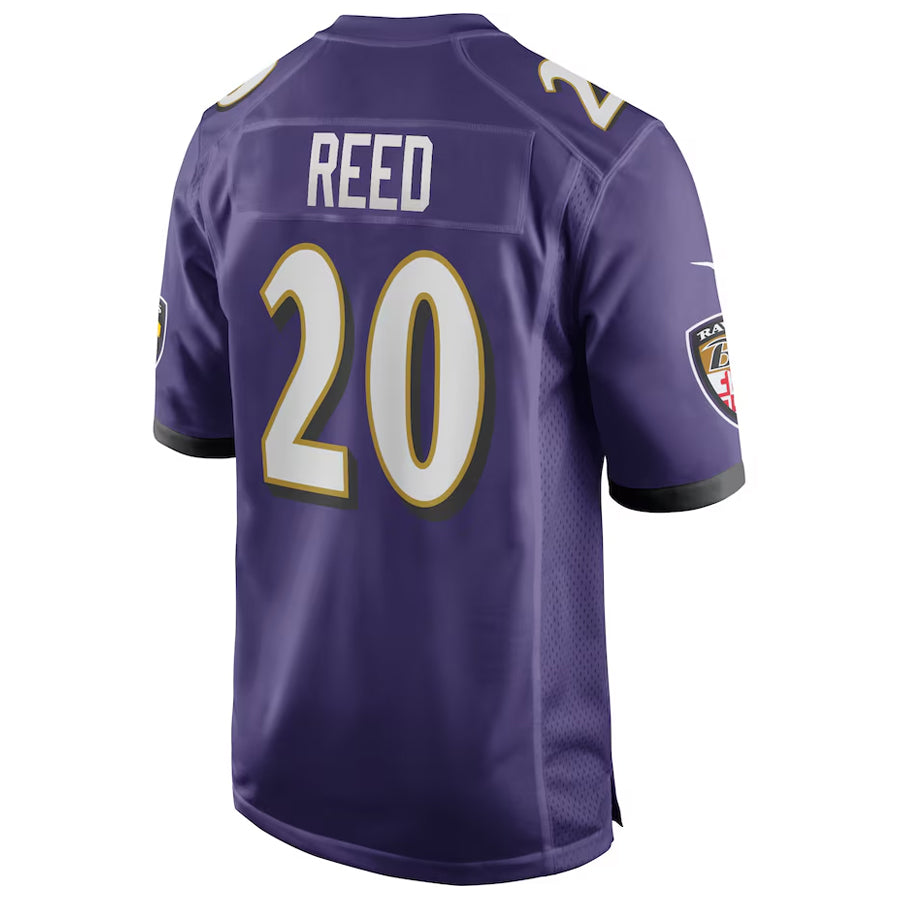 B.Ravens #20 Ed Reed Player Purple Alternate Home Game Edoa Stitched Jerseys