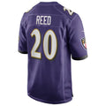 B.Ravens #20 Ed Reed Player Purple Alternate Home Game Edoa Stitched Jerseys