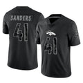 D.Broncos #41 Drew Sanders Player Black Reflective Limited Edoa Stitched Jerseys