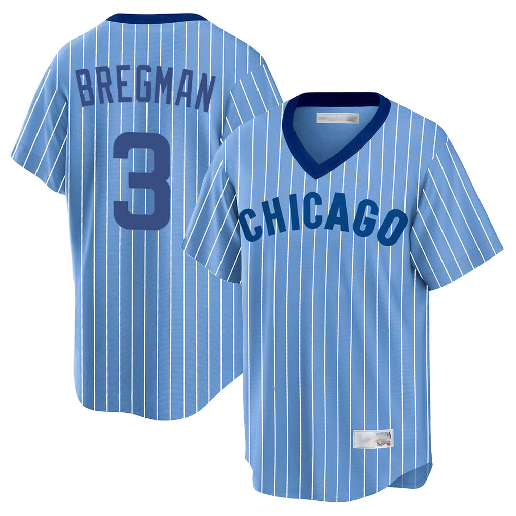 C.Cubs #3 Alex Bregman Player Blue T-shirt Cooperstown Collection Limited Edoa Stitched Jerseys