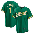 Athletics #1 Denzel Clarke Player Kelly Green Home Game Edoa Stitched Jerseys