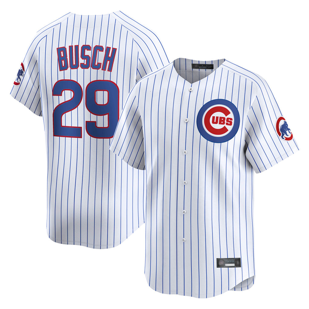 C.Cubs #29 Michael Busch Player White Limited Home Game Edoa Stitched Jerseys