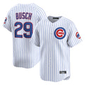 C.Cubs #29 Michael Busch Player White Limited Home Game Edoa Stitched Jerseys