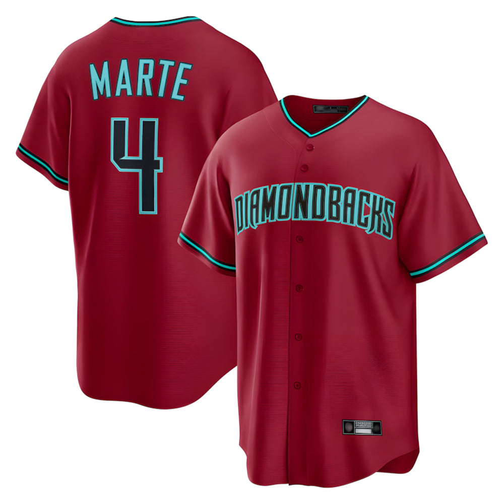 A.Diamondbacks #4 Ketel Marte Player Red Home Game Edoa Stitched Jerseys