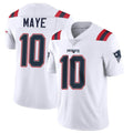 NE.Patriots #10 Drake Maye Player White Vapor Untouchable Home Game Edoa Stitched Jerseys