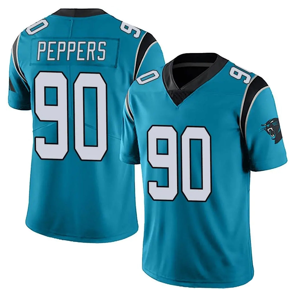 C.Panthers #90 Julius Peppers Player Blue Vapor Untouchable Limited Game Edoa Stitched Jerseys