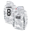 C.Browns #8 Dillon Gabriel Player Arctic Camo Salute to Service Hoodies Limited Game Edoa Stitched Jerseys