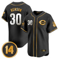 C.Reds #30 Ken Griffey Player Black-Gold Vapor Premier Limited Home Edoa Stitched Jerseys
