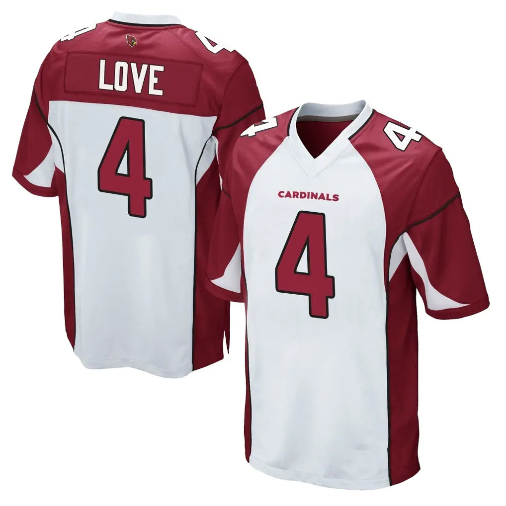 A.Cardinals #4 Jeremiyah Love Player White Cardinal Home Game Edoa Stitched Jerseys