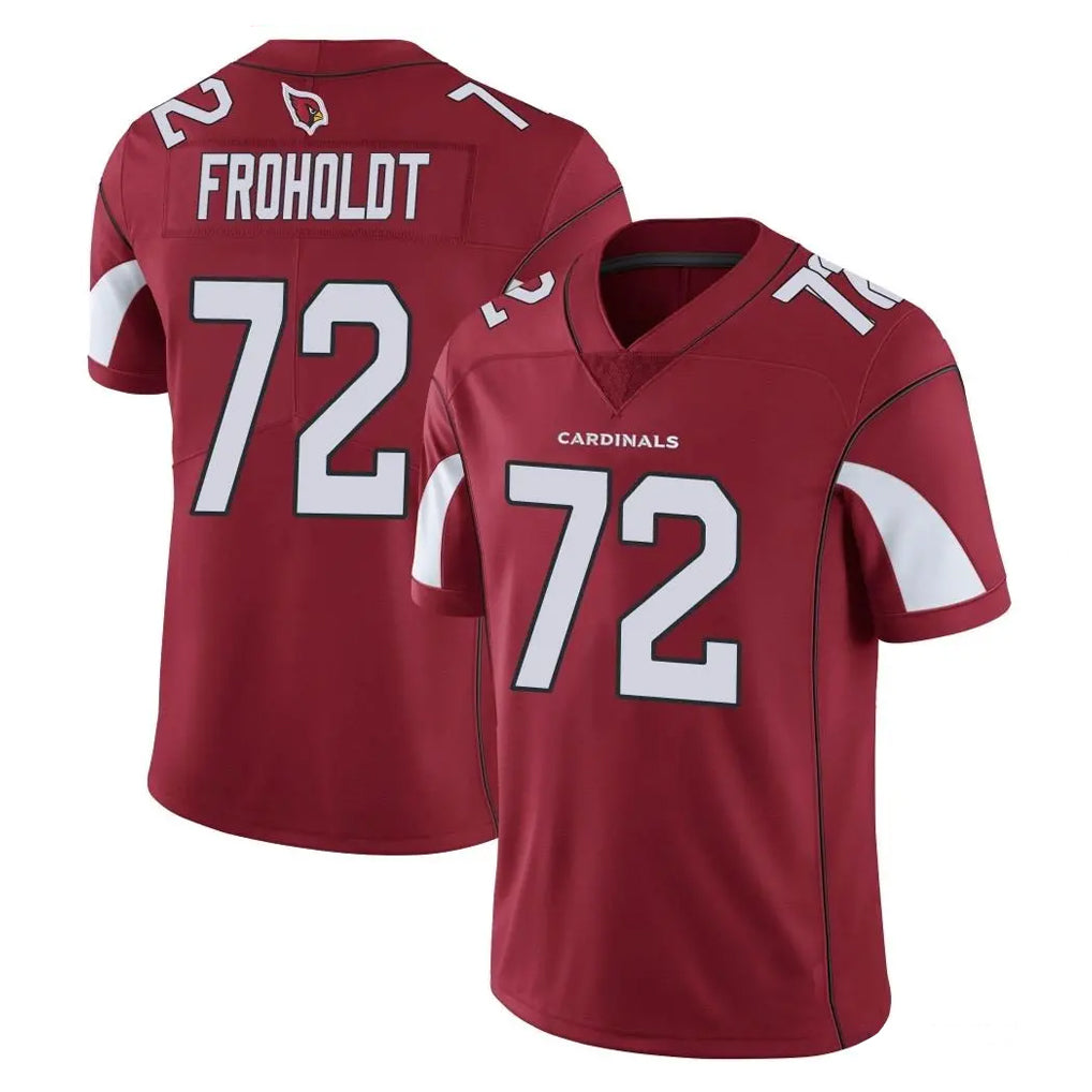 A.Cardinals #72 Hjalte Froholdt Player Cardinal Vapor Limited Home Game  Edoa Stitched Jerseys