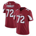 A.Cardinals #72 Hjalte Froholdt Player Cardinal Vapor Limited Home Game  Edoa Stitched Jerseys