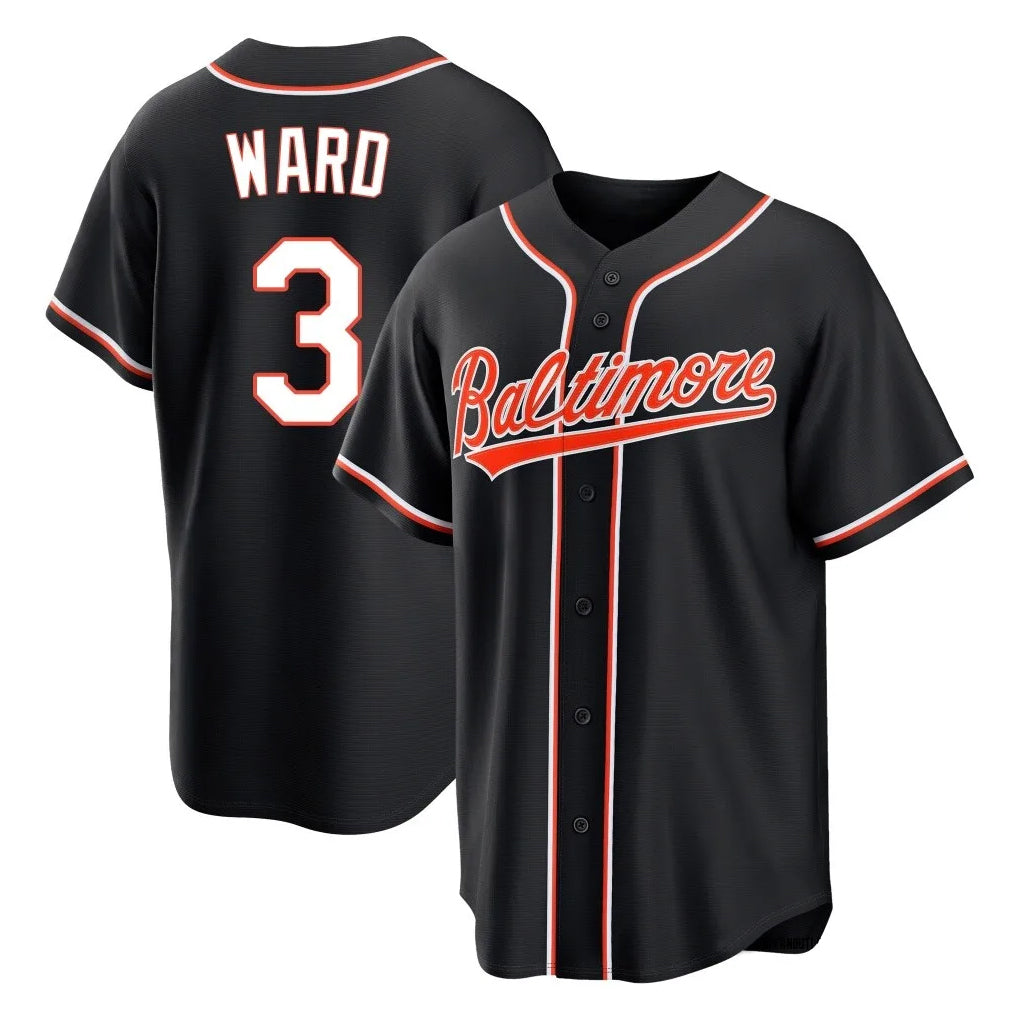 B.Orioles #3 Taylor Ward Player Black Out Home Game Edoa Stitched Jerseys