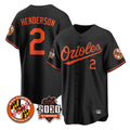 B.Orioles #2 Gunnar Henderson Player Black 30th Anniversary of 2131 Home Game Edoa Stitched Jerseys