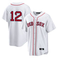 B.Red Sox #12 Connor Wong Player White Home Game Edoa Stitched Jerseys
