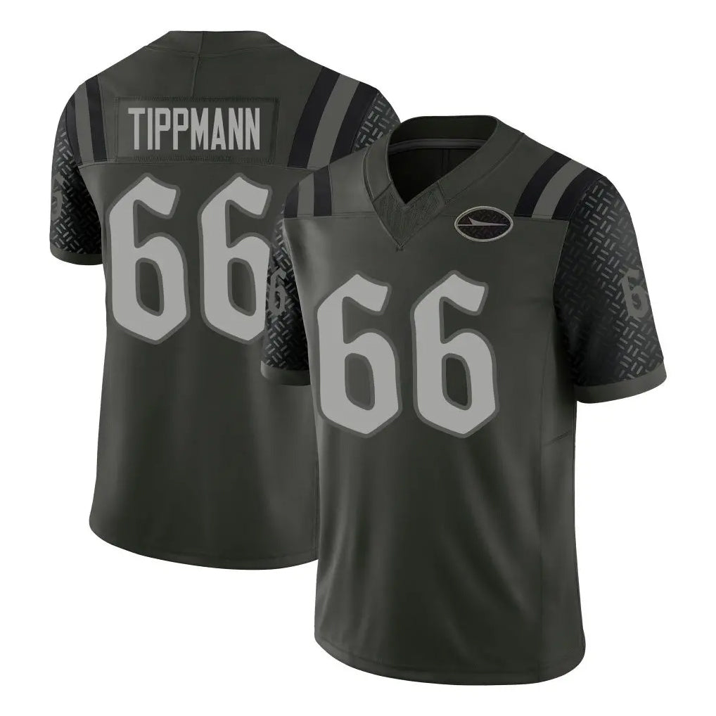 NY.Jets #66 Joe Tippmann Player Green Limited 2025 Rivalries Collection Home Game Edoa Stitched Jerseys