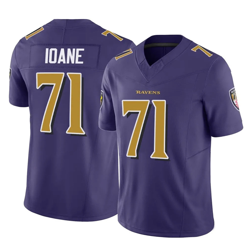 B.Ravens #71 Olaivavega Ioane Player Purple Vapor F.U.S.E. Limited Game Edoa Stitched Jerseys