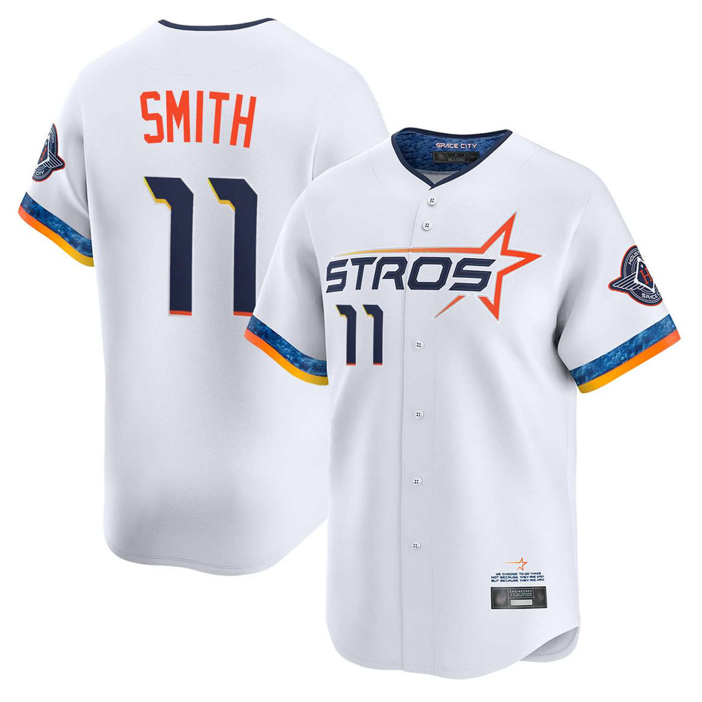 H.Astros #11 Cam Smith Player White City Connect Limited Home Edoa Stitched Jerseys