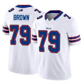 B.Bills #79 Spencer Brown Player White Vapor F.U.S.E. Jersey Limited Home Game Edoa Stitched Jerseys