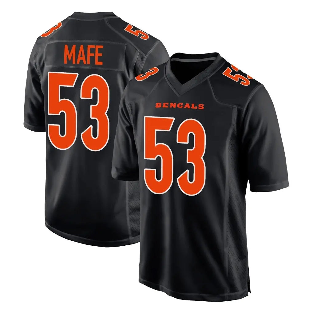 C.Bengals #53 Boye Mafe Player Black Fashion Game Edoa Stitched Jerseys
