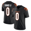 C.Bengals #0 DJ Turner II Player Black Vapor Untouchable Limited Home Game Edoa Stitched Jerseys
