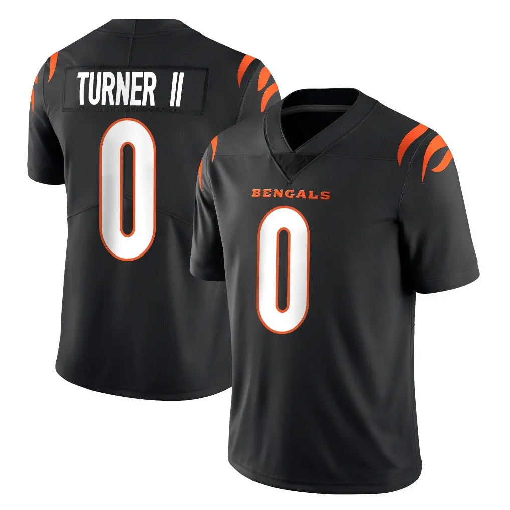 C.Bengals #0 DJ Turner II Player Black Vapor Untouchable Limited Home Game Edoa Stitched Jerseys