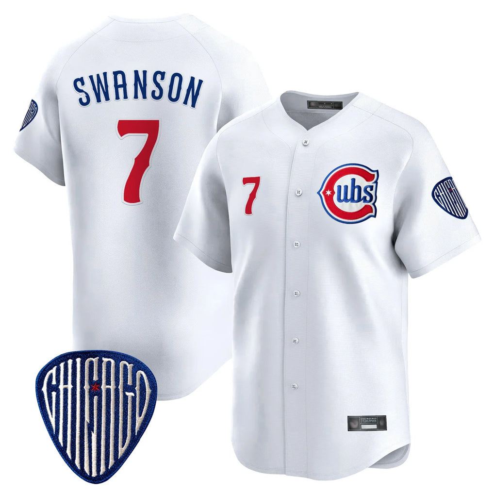 C.Cubs #7 Dansby Swanson Player White Vapor Premier Limited Home Edoa Stitched Jerseys
