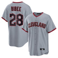 C.Guardians #28 Tanner Bibee Player Gray Home Game Edoa Stitched Jerseys