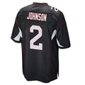 A.Cardinals #2 Will Johnson Player Black Home Game Edoa Stitched Jerseys