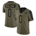 B.Bills #0 Keon Coleman Player Olive Salute To Service Game Edoa Stitched Jerseys
