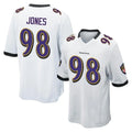 B.Ravens #98 Travis Jones Player White Home Game Edoa Stitched Jerseys