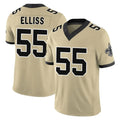 NO.Saints #55 Kaden Elliss Player Gold Limited Vapor F.U.S.E. Home Game Edoa Stitched Jerseys