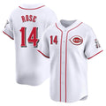 C.Reds #14 Pete Rose Player White Home Limited Edoa Stitched Jerseys