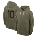 M.Dolphins #10 Jacob Rodriguez Player Olive Salute to Service Pullover Hoodies Limited Edoa Stitched Jerseys