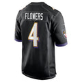 B.Ravens #4 Zay Flowers Player Black Alternate Home Game Edoa Stitched Jerseys