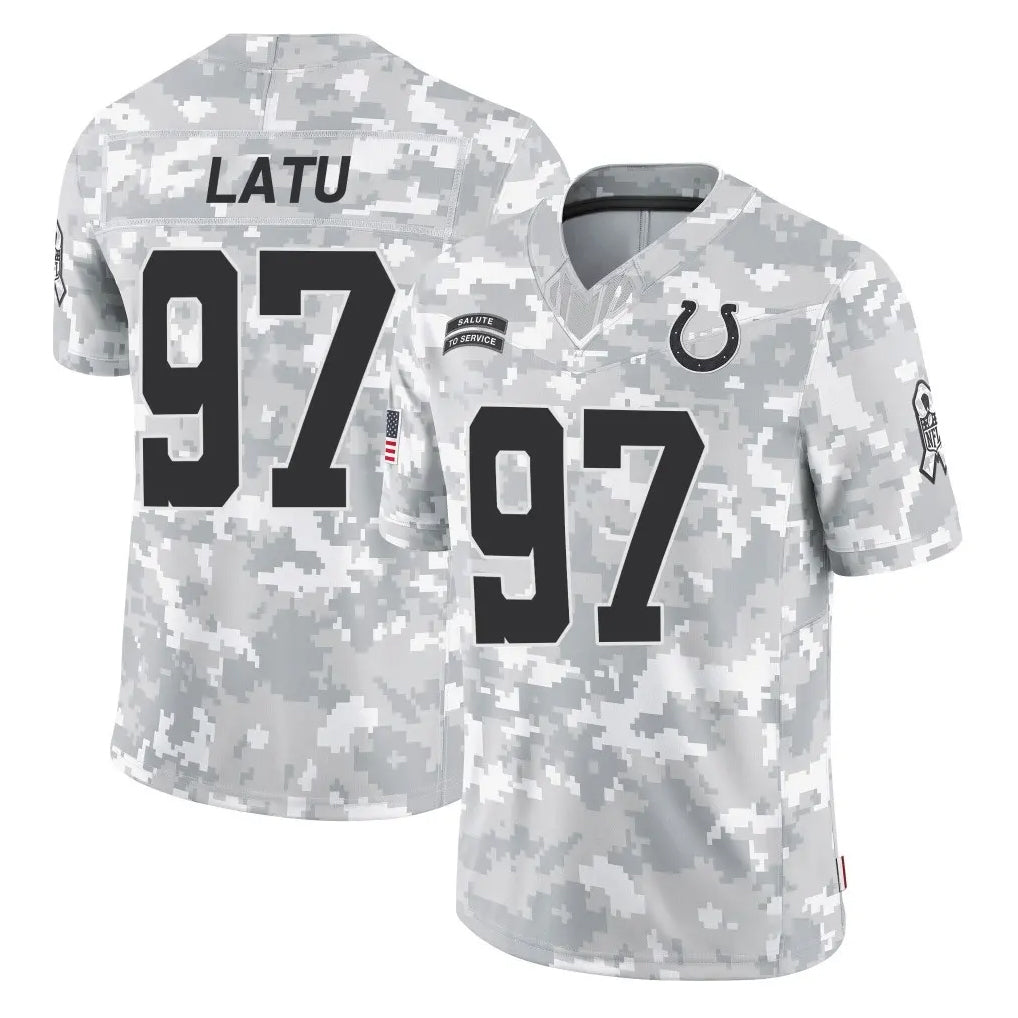 IN.Colts #97 Laiatu Latu Player Arctic Camo Salute To Service Limited Game Edoa Stitched Jerseys