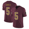 W.Commanders #5 Jayden Daniels Player Burgundy Alternate Vapor Untouchable Home Game Edoa Stitched Jerseys