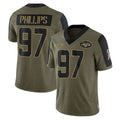 NY.Jets #97 Harrison Phillips Player Olive Salute To Service Limited Game Edoa Stitched Jerseys