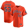 H.Astros #53 Cristian Javier Player Orange Home Limited Edoa Stitched Jerseys