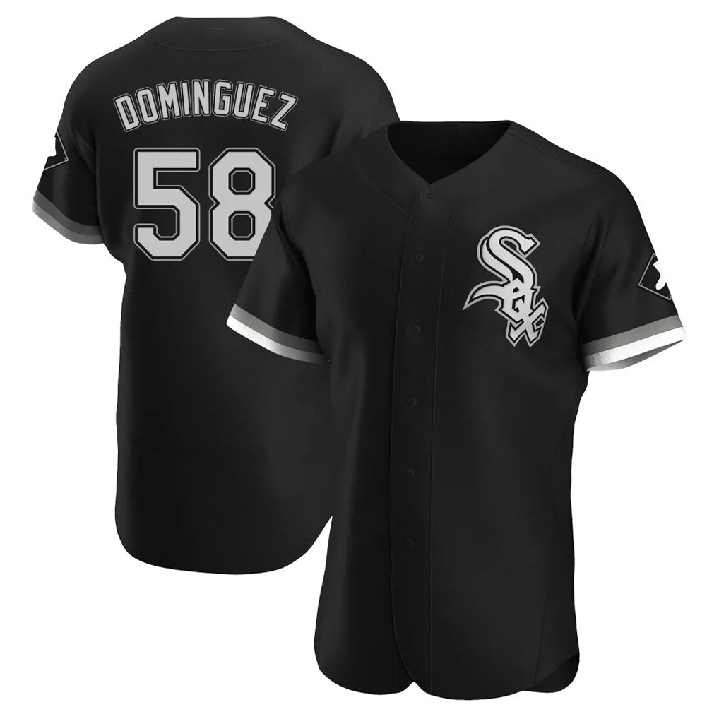 C.White Sox #58 Seranthony Dom¨ªnguez Player Black Limited Elite Home Edoa Stitched Jerseys